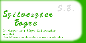 szilveszter bogre business card